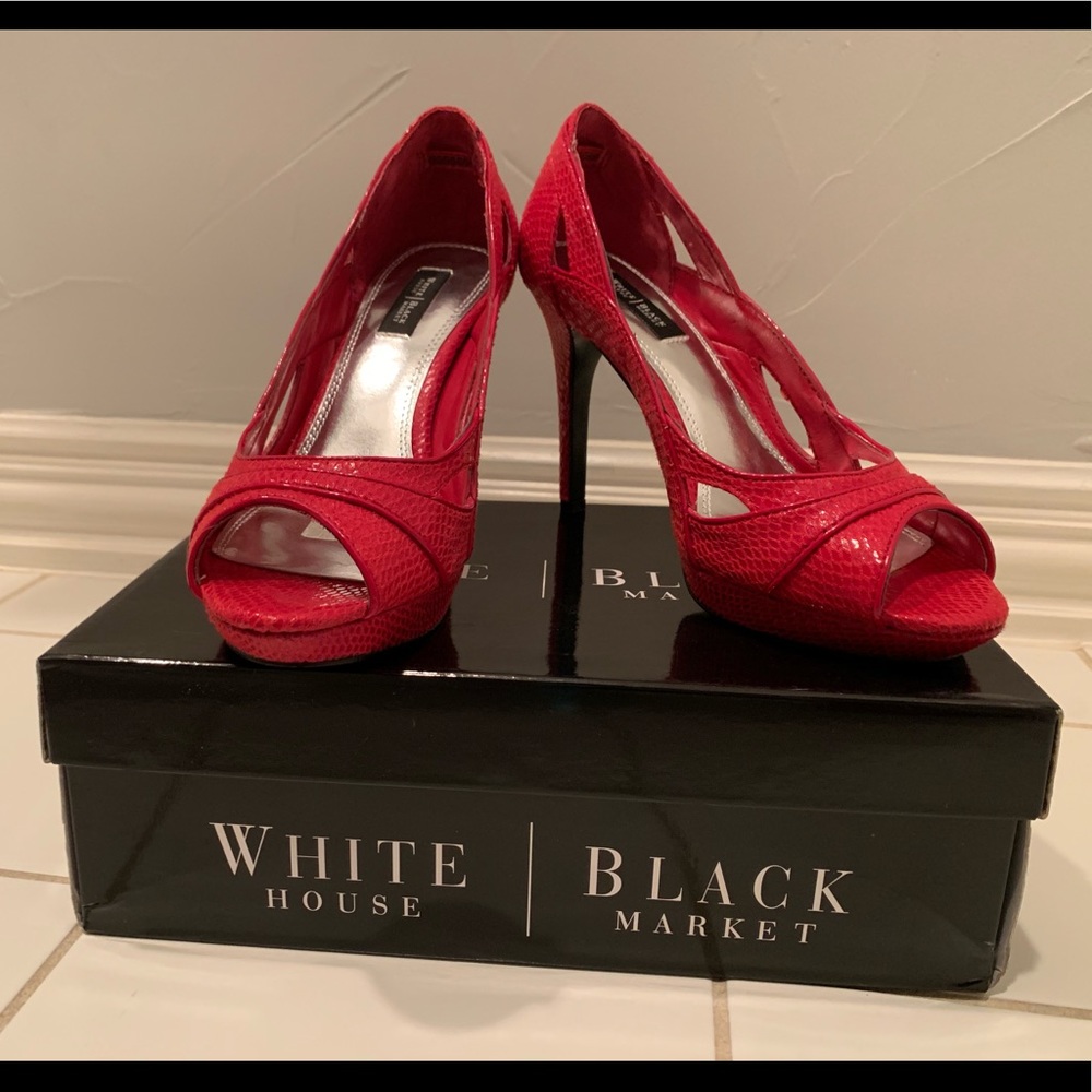 Red White House Black Market heels
